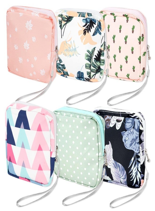 DIBALIYI 6 Pcs Sanitary Napkin Storage Bag, Portable Waterproof Period Pouch with Zipper, Small First Period Pad Bag Feminine Care with Lanyards for Women Teen Girls School Office Supplies - Image 1